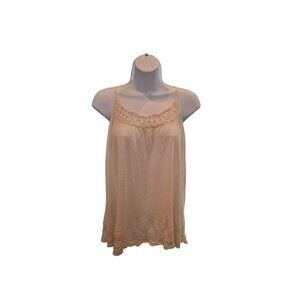 Theory Womens Sleeveless Lace Trim Tunic Top Womens Beige Size Small